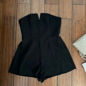 NBD Black Strapless Romper